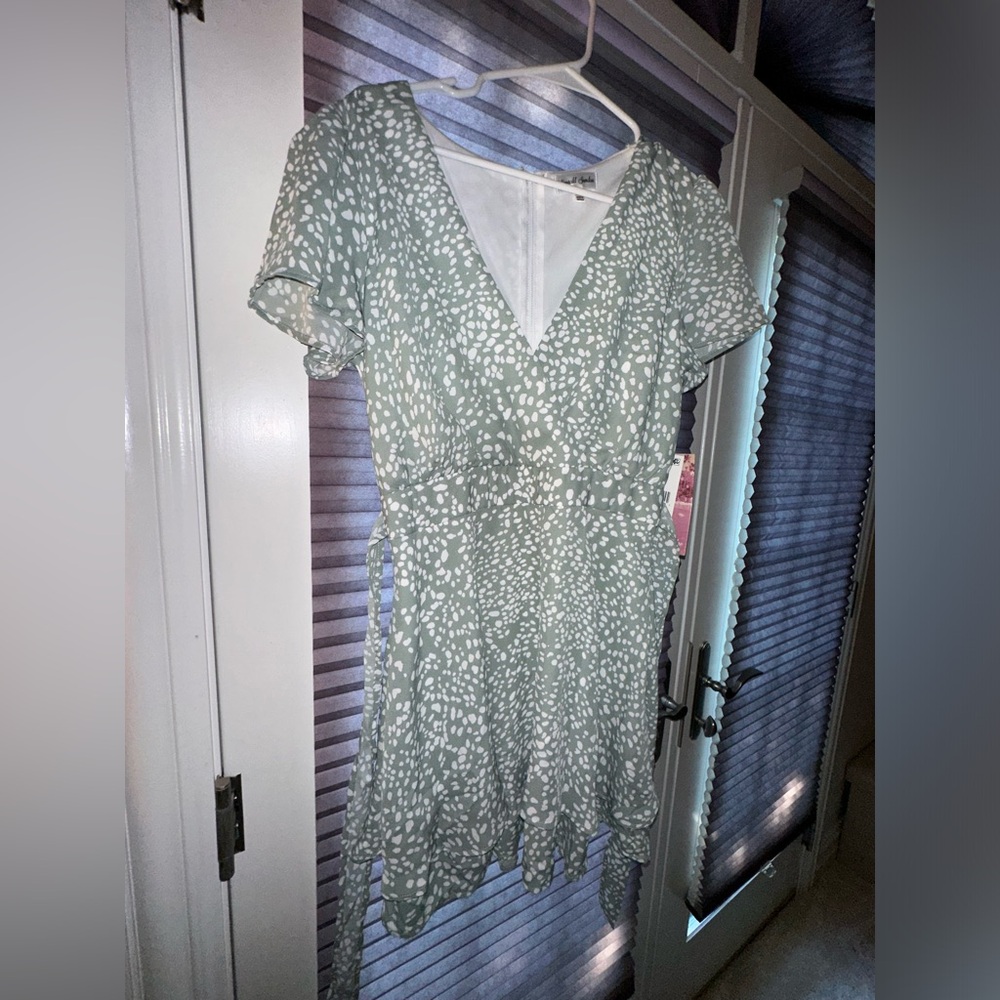 green/polka dot dress!